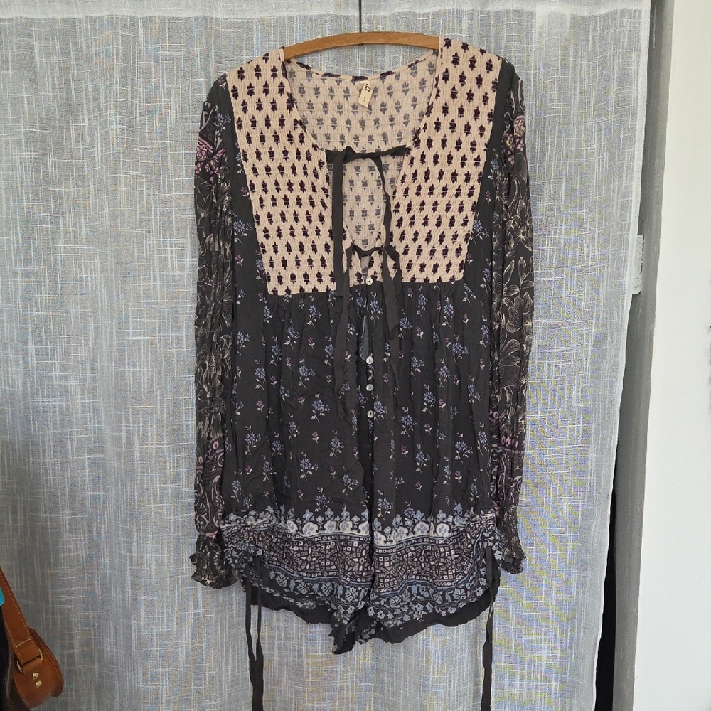 Spell Vintage Lionheart Bohemian Black and Cream Romper